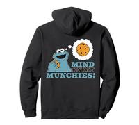 Sesame Street Cookie Mostro Felice Affamato Classico Munchies Felpa con Cappuccio