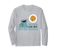 Sesame Street Cookie Mostro Felice Affamato Classico Munchies Maglia a Manica