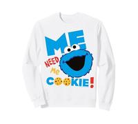 Sesame Street Cookie Mostro Grumpy Affamato Divertimento Classico Posa Felpa
