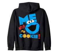 Sesame Street Cookie Mostro Grumpy Affamato Divertimento Classico Posa Felpa con Cappuccio