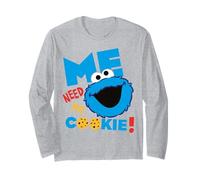 Sesame Street Cookie Mostro Grumpy Affamato Divertimento Classico Posa Maglia a Manica