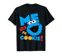 Sesame Street Cookie Mostro Grumpy Affamato Divertimento Classico Posa Maglietta
