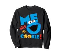 Sesame Street Cookie Mostro Grumpy Affamato Divertimento Posa Classico Felpa