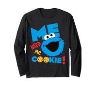 Sesame Street Cookie Mostro Grumpy Affamato Divertimento Posa Classico Maglia a Manica