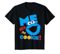 Sesame Street Cookie Mostro Grumpy Affamato Divertimento Posa Classico Maglietta