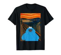 Sesame Street Cookie Mostro Urlo Parodia Munch LOL Classico Maglietta