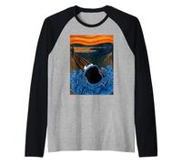 Sesame Street Cookie Mostro Urlo Parodia Pittura Classico Maglia con Maniche Raglan