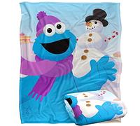 Sesame Street Coperta per bambini Furry Friends Forever Cookie Monster Snowman Snowman, setosa al tatto, 152 x 127 cm