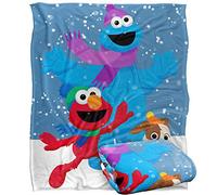 Sesame Street Coperta per bambini Furry Friends Forever Elmo Cookie Monster Snow Run, setosa al tatto, 152 x 127 cm