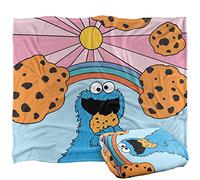Sesame Street Coperta super morbida al tatto Cookie Monster Sunrise, con licenza ufficiale, 152 x 127 cm
