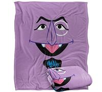 Sesame Street Coperta super morbida al tatto Count Face, con licenza ufficiale, 152 x 127 cm