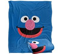 Sesame Street Coperta super morbida al tatto Grover Face, con licenza ufficiale, 152 x 127 cm