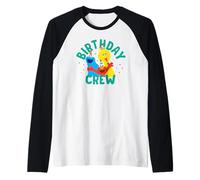 Sesame Street Elmo Big Bird Cookie Monster Birthday Crew Maglia con Maniche Raglan