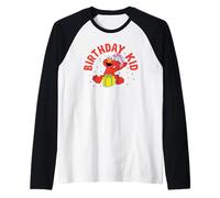 Sesame Street Elmo Birthday Kid Maglia con Maniche Raglan