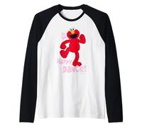 Sesame Street Elmo Happy Dance Nostalgico Love Heart Style Maglia con Maniche Raglan