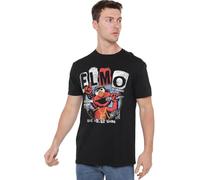 Sesame Street Elmo in Concert Tee T Shirt, Black, Nero, S Unisex-Adulto