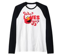 Sesame Street Elmo Love Valentine Abbracci Posa BFF Vintage XOXO Maglia con Maniche Raglan
