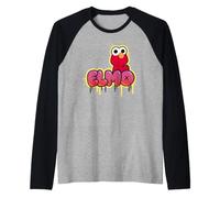 Sesame Street Elmo Simple Graffiti Tag Maglia con Maniche Raglan
