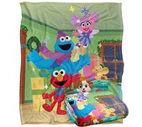 Sesame Street Furry Friends Forever Elmo Abby Cookie Monster, coperta per bambini setosa al tatto, 152 x 127 cm