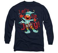 Sesame Street Let's Be Jolly Maglietta Natale Elmo Elfo Manica Lunga (TV26616)