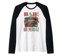 Sesame Street Oscar The Grouch Bah Humbug Christmas Maglia con Maniche Raglan