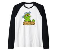 Sesame Street Oscar The Grouch Simple Graffiti Tag Maglia con Maniche Raglan
