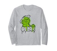 Sesame Street Oscar The Grouch Spray Paint Graffiti Tag Maglia a Manica