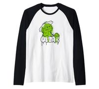 Sesame Street Oscar The Grouch Spray Paint Graffiti Tag Maglia con Maniche Raglan
