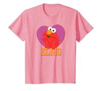 Sesame Street Patterned Elmo Heart T Shirt Maglietta, Bambini, Rosa, 10 Anni