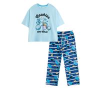 Sesame Street Set Pigiama Lungo Cookie Monster Maniche Corte Donna (NS9238)
