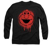 Sesame Street Spray Face Maglietta Elmo Graffiti Manica Lunga Adulto (TV28156)