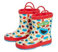 Sesame Street Stivali di gomma per bambini, con manici, Elmo Cookie Monster, bianco, 25 EU