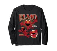 Sesame Street Tickle Me Elmo Collage Bootleg Style Maglia a Manica