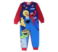 Sesame Street Tutina per bambini o bambine, pigiama tutto in uno, colore: rosso/blu, età 18 mesi - 6 anni, Blu, 2-3 Years