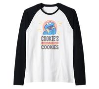 Sesame Street Vintage Cookie Monster World Famous Cookies Maglia con Maniche Raglan