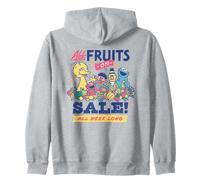 Sesame Street Vintage Fruit Elmo, Cookie Monster, Big Bird Felpa con Cappuccio