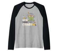 Sesame Street Vintage Heart Oscar, Let's Talk Trash Maglia con Maniche Raglan