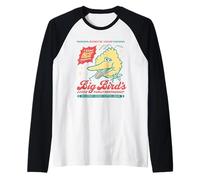 Sesame Street Vintage Sign Big Bird's Best Pancakes Maglia con Maniche Raglan
