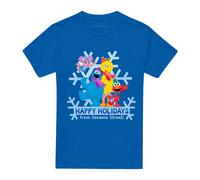 Sesame StreetHappy Holidays Maglietta Cookie Monster Adulto Unisex (TV21238)