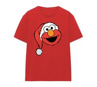 Sesame StreetMaglietta Natale Elmo Cappello da Babbo Natale Donna (TV23721)