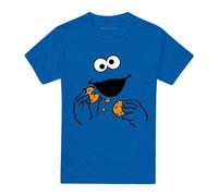 Sesame StreetOm Nom Maglietta Cookie Monster Viso Adulto Unisex (TV20505)