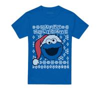 Sesame StreetUgly Christmas Maglietta Cookie Monster Adulto Unisex (TV20482)