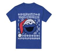 Sesame StreetUgly Christmas Maglietta Cookie MonsterErica Adulto Unisex (TV20481