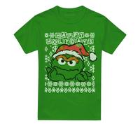 Sesame StreetUgly Christmas Maglietta Oscar The Grouch (Oscar il (TV20914)