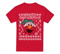 Sesame StreetUgly Maglietta Natale Elmo Adulto Unisex (TV20681)