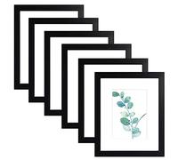 SESEAT Cornici nere 8 x 10 in legno, confezione da 6 per montaggio a parete o display da tavolo