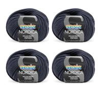 SESIA filato NORDICA - 4 Gomitoli da 50gr 125mt - Ferri 4-4,5mm - 100% LANA merino irrestringibile - Made in Italy (0884 Oltremare, 4 Gomitoli)