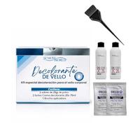 SesiomWorld Kit per capelli professionali - 2 creme da 20 vol, 2 buste in polvere e pennello applicatore - schiarimento sicuro e uniforme per il corpo