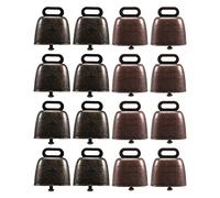 Sessleger 16 Pezzi Serie Mucca Pecora Pascolo Rame Campane Piccole Campane in Bovini Capra Fattoria Forte Campana Lunga Distanza Campane