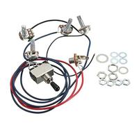 Sessleger Lp Micros Chitarra Elettrica Kit di Cablaggio 2T2V 500K Vasetti Interruttore a 3 Vie con Presa per Dual Humbucker Pual Style Sostituzione Chitarra, Cappellino Nero